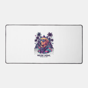 Neon Howl Retro K9 Unit Hond Zonnebril Palmboom_1 Bureaumat