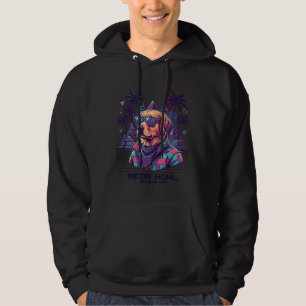 Neon Howl Retro K9 Unit Hond Zonnebril Palmboom_1 Hoodie