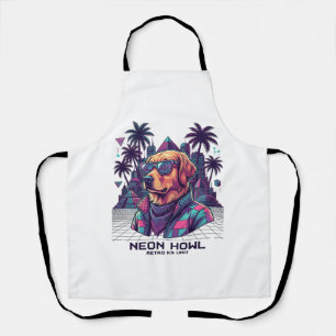 Neon Howl Retro K9 Unit Hond Zonnebril Palmboom_1 Schort