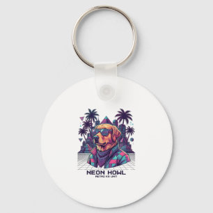 Neon Howl Retro K9 Unit Hond Zonnebril Palmboom_1 Sleutelhanger