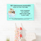 Neon huisdier grooming zittende hond kat spa baden spandoek (Insitu)