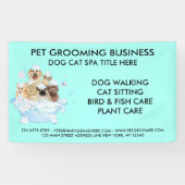 Neon huisdier grooming zittende hond kat spa baden spandoek (Horizontaal)