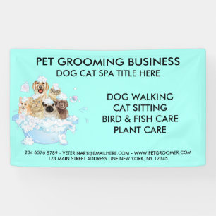 Neon huisdier grooming zittende hond kat spa baden spandoek