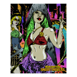 Neon Hunters beroemd gemaakt door Knightingales Perfect Poster