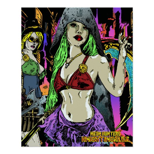 Neon Hunters beroemd gemaakt door Knightingales Perfect Poster (Voorkant)