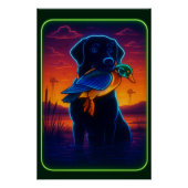 Neon Hunting Dog Poster (Voorkant)