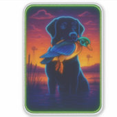 Neon Hunting Dog Sticker (Voorkant)