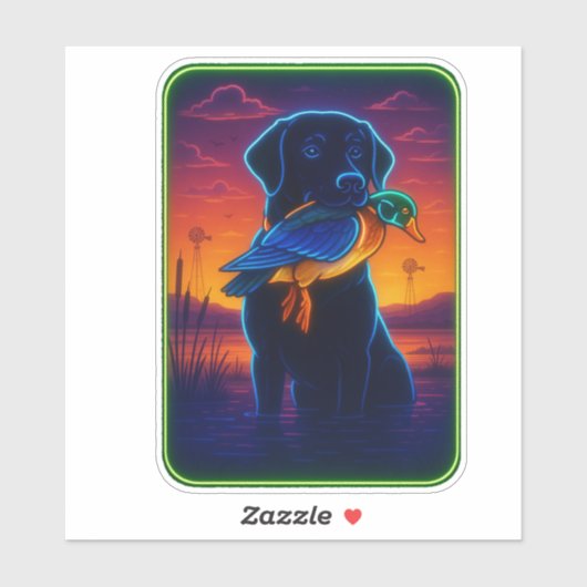 Neon Hunting Dog Sticker (Vel)