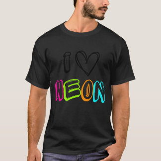 Neon I Heart Neon BLACK T-shirt
