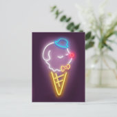 Neon Ice Cream Dog Aankondigingskaart (Staand voorkant)