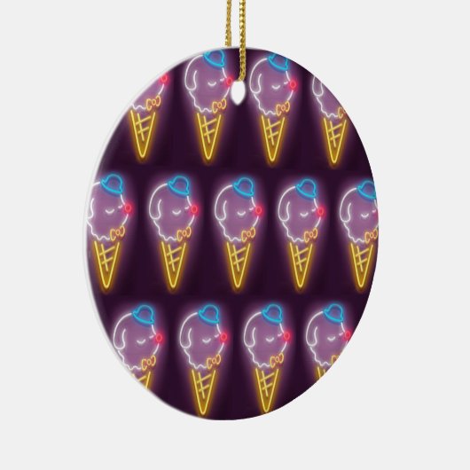 Neon Ice Cream Dog Keramisch Ornament (Rechts)