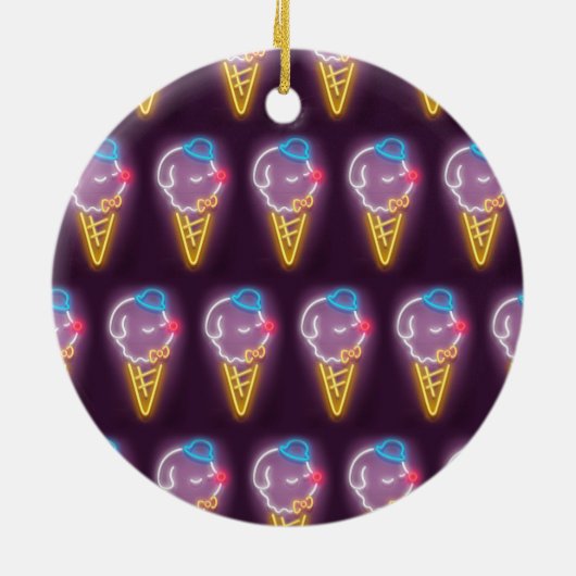 Neon Ice Cream Dog Keramisch Ornament (Achterkant)