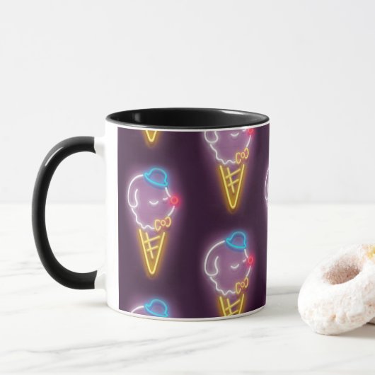 Neon Ice Cream Dog Mok (Met donut)