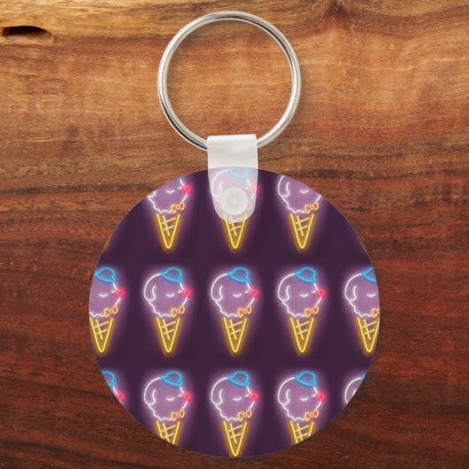 Neon Ice Cream Dog Sleutelhanger (Voorkant)