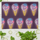 Neon Ice Cream Dog Theedoek (Gevouwen)