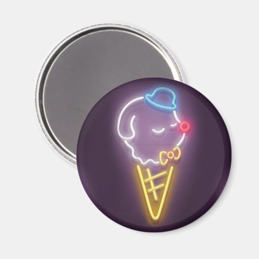 Neon Ice Cream Magneet (Voorkant / Achterkant)