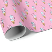 Neon Ice Cream: Stadsplezier van Kinderen. Cadeaupapier (Rol Hoek)