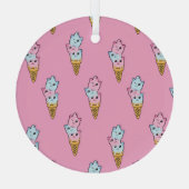 Neon Ice Cream: Stadsplezier van Kinderen. Glas Ornament (Achterkant)
