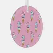 Neon Ice Cream: Stadsplezier van Kinderen. Glas Ornament (Voorkant Rechts)