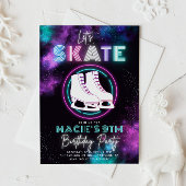 Neon Ice Skating Invitation | Ice Skateday Kaart