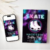 Neon Ice Skating Invitation | Ice Skateday Kaart