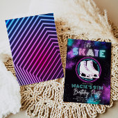 Neon Ice Skating Invitation | Ice Skateday Kaart