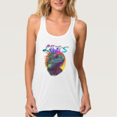 Neon Iguana – Retro 80s hagedis kunst Tanktop (Voorkant)