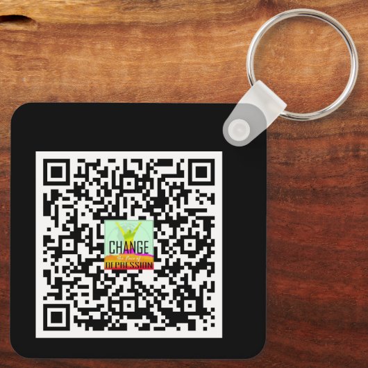 Neon_IHAVEDEPRESSIE_ QR-CODE Sleutelhanger (Achterkant)