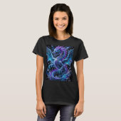 Neon Ijs Draak Mozaïek ontwerp T-shirt (Voorkant volledig)