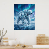 Neon Ijsbeer Bevroren Raster Poster (Keuken)