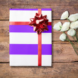 Neon Indigo en Wit Breed Horizontaal Gestreept Cadeaupapier<br><div class="desc">Neon Indigo en Wit Breed Horizontaal Gestreept Verpakkingsdocument</div>