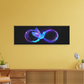 Neon Infinity Symbol with Glowing Hummingbird Canvas Afdruk (Insitu (Woonkamer))