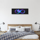 Neon Infinity Symbol with Glowing Hummingbird Canvas Afdruk (Insitu (Slaapkamer))
