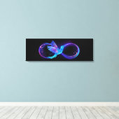 Neon Infinity Symbol with Glowing Hummingbird Canvas Afdruk (Insitu (Houten vloer))