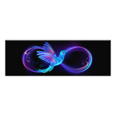 Neon Infinity Symbol with Glowing Hummingbird Foto Afdruk (Voorkant)
