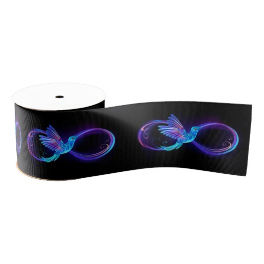 Neon Infinity Symbol with Glowing Hummingbird Grosgrain Lint (Spoel)