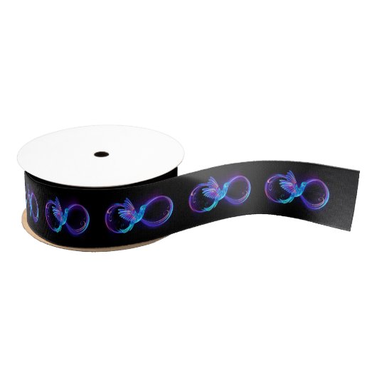 Neon Infinity Symbol with Glowing Hummingbird Grosgrain Lint (Spoel)