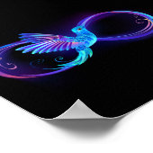 Neon Infinity Symbol with Glowing Hummingbird Poster (Hoek)