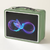 Neon Infinity Symbool met gloeiende Hummingbird (Achterkant)