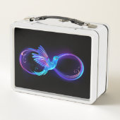 Neon Infinity Symbool met gloeiende Hummingbird (Achterkant)