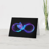 Neon Infinity Symbool met gloeiende Hummingbird (Voorkant)