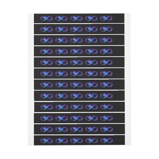 Neon Infinity Symbool met gloeiende Hummingbird (Vel)