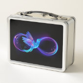 Neon Infinity Symbool met gloeiende Hummingbird (Achterkant)