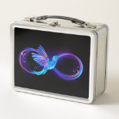 Neon Infinity Symbool met gloeiende Hummingbird (Voorkant)