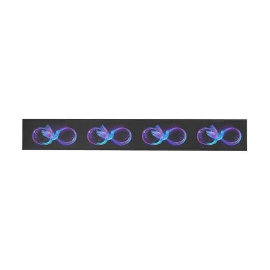 Neon Infinity Symbool met gloeiende Hummingbird Adreslabel Wikkel (Individueel)