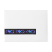 Neon Infinity Symbool met gloeiende Hummingbird Adreslabel Wikkel (Voorkant)