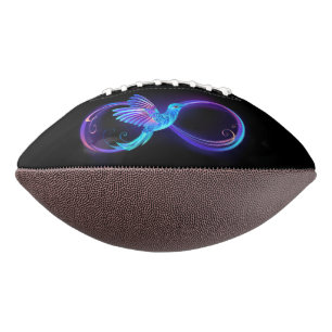 Neon Infinity Symbool met gloeiende Hummingbird American Football