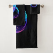 Neon Infinity Symbool met gloeiende Hummingbird Bad Handdoek (Insitu)