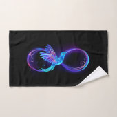 Neon Infinity Symbool met gloeiende Hummingbird Bad Handdoek (Handdoek)