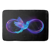 Neon Infinity Symbool met gloeiende Hummingbird Badmat (Voorkant)